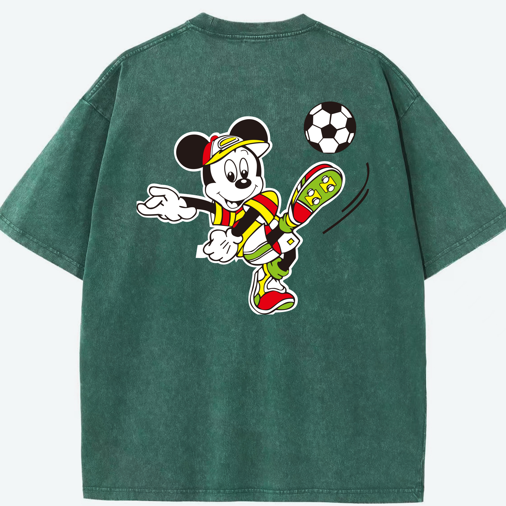 （画像用） ミッキーマウス Mickey Mouse 綿100% ヴィンテージ風 半袖Tシャツ（背面プリント）